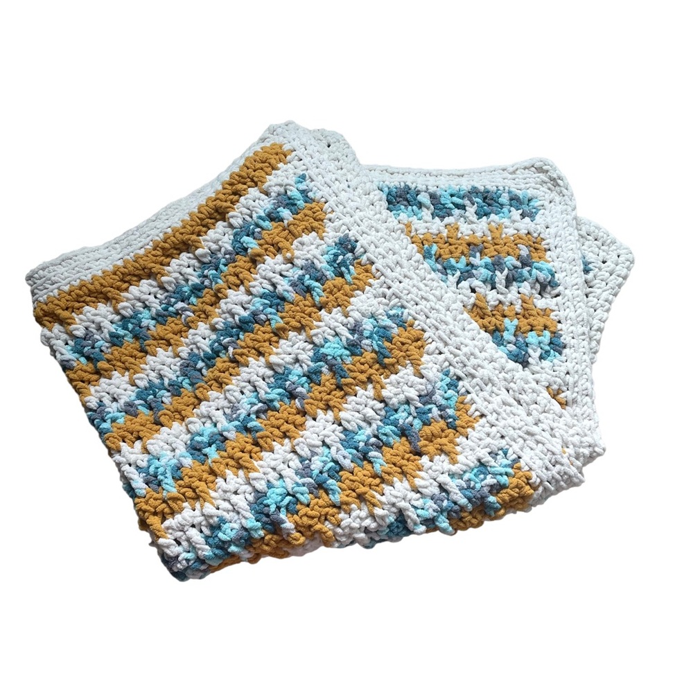 Handmade Jump Stripe Soft Squishy Multicolored Crochet Nursery Baby Blanket - Picture 4 of 7